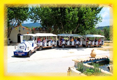 Tourist train in Alykes Zakynthos Zante Greece